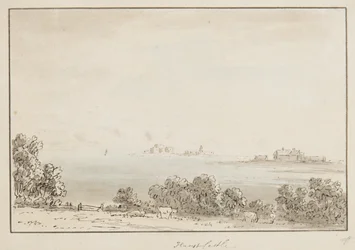 Hurst Castle (blekk og wc på papir)