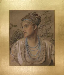 Mary Sandys (1845-1920), ca. 1871-73 (farget kritt på buff-papir)