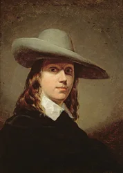 Selvportrett i en bredbremmet hatt, 1848