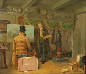 Kunstneren i studioet hans Maleren i atelieret hans
