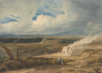 Landskap med kalkovn