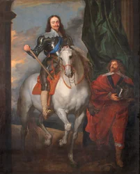 Charles I på hesteryggen med M. De St. Antoine (olje på lerret)