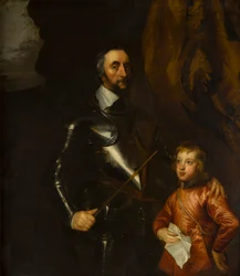Portrett av Thomas, jarlen av Arundel med et av hans barnebarn (1592-1646), ca. 1620-41 (olje på lerret)