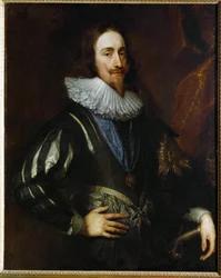 Karl I, konge av England, sønn av Jakob I og Anne av Danmark (olje på lerret)