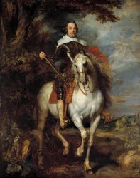Rytterportrett av Don Francisco de Moncada (1586-1635), greve av Osona, den spanske kong Filip IVs ambassadør i Brussel. Maleri av Anton van Dyck (1599-1641), 17. århundre. H. 3,05 x 2,42 m