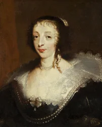Henrietta Maria, dronning av Charles I, ca. 1630 (olje på lerret)