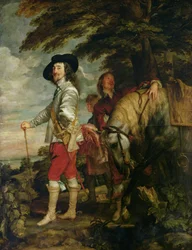 Kong Charles I (1600-49) av England på jakt, ca. 1635