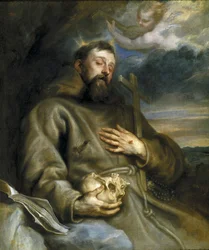 Saint Francois d'assisi (Assise) (vers 1181-1226) - Saint Francis of Assisi in Ecstasy - Dyck, Sir Anthony van (1599-1641) - 1627-1632 - Olje på lerret - 123x105,5 - Museo del Prado, Madrid