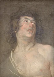 Studieleder til en ung mann som ser oppover. St Sebastian