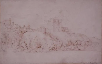 Ypres Tower, Rye, sett fra sør (penn og blekk på papir)
