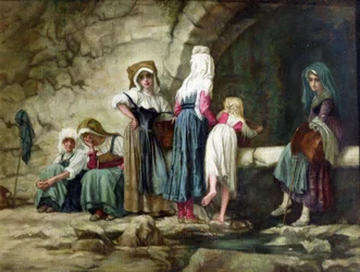 Bønder ved en fontene