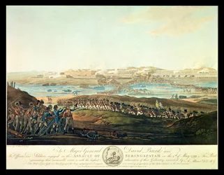 Fangsten av Seringapatam i 1799, 1801 (farget akvatint)