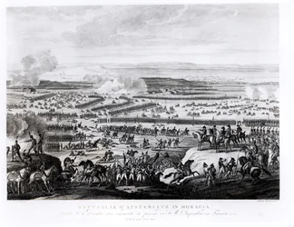 Slaget ved Austerlitz i Mähren, 2. desember 1805, gravert av Antonio Verico (f. ca. 1775)