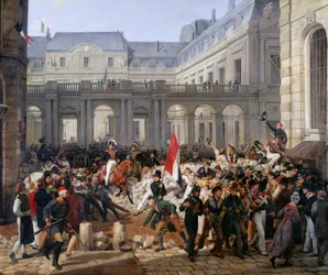 Hertugen av Orleans forlater Palais-Royal og drar til Hotel de Ville 31. juli 1830, 1832