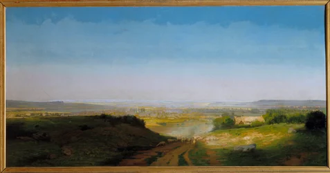 Rommaleri av Antoine Chintreuil (1814-1873) 1869 Søn. 1,02x2,02m.
