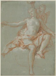 Cupid stjeler Venus#39; blomsterkrone