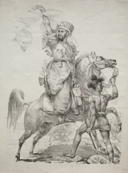 A Mameluke Chief on Horseback Signaling for Help, 1817.