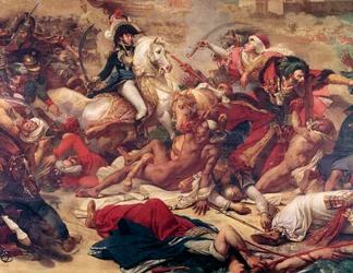 Slaget ved Abukir, general Murat som kjemper mot den osmanske hæren. (Detalj, Olje på lerret