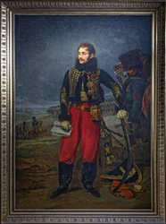 Portrett av general Antoine Charles Louis de Lasalle som mottok overgivelsen av Garnison of Stettin, 1808