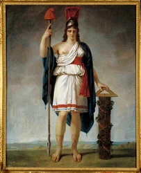 Den franske republikk år II. Allegori av republikken: på slutten av spydet den frygiske hetten (symboler på den franske revolusjonen). Maleri tilskrevet Antoine Jean Gros (1771-1835)
