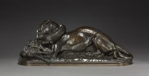 Tiger som fortærer en gavial, 1831