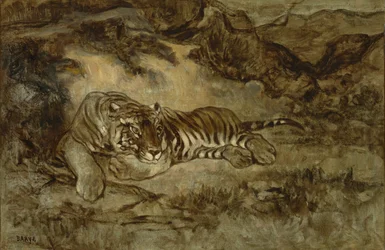 Tiger i hvile, ca. 1850-70