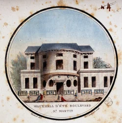 Halle aux calves, boulevard Saint Martin. I prittoresque utsikt over hovedbygningene i Paris av sersjant