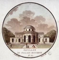 Paviljongen til Palais Bourbon, Paris. I prittoresque utsikt over hovedbygningene i Paris av sersjant