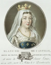 Portrett av Blanche av Castilla (1185-1252) gravert av Ride, 1787