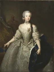 Louisa Ulrika av Preussen, dronning av Sverige og Finland (1720-1782), portrett av Antoine Pesne (1683-1757). Mål: 145 x 110 cm. Nationalmuseum Stockholm