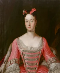 Prinsesse Wilhelmine av Preussen (1709-1758), markgrevin av Brandenburg-Bayreuth - Antoine Pesne (1683-1757). Olje på lerret Dimensjon : 79,5x65,5 cm Privat samling