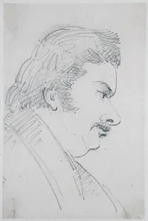 Portrett av Honore de Balzac (1799-1850) (blyant på papir)