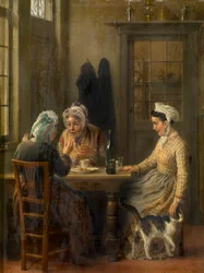 Ettermiddagskaffe (olje på panel)