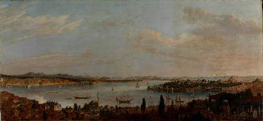Panoramautsikt over Istanbul, andre halvdel av 1700-tallet.