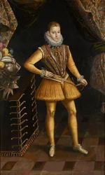 ""Portrett av kongen av Spania Philip III"" (Portrett av Filip III (1578-1621), konge av Spania og Portugal) Maleri av Antoine de Succa (ca. 1567-1620) 1598-1620 - Olje på lerret - Rubenshuis ( House of Rubens) Antwerpen