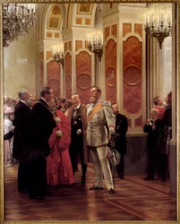 Kronprinz Vilhelm av Preussen (1882-1951) ved baneballet (olje på lerret)
