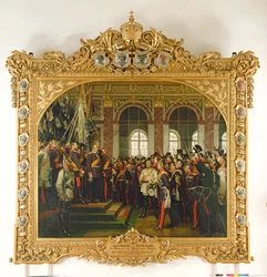 Proklamasjonen av Wilhelm som keiser av det nye tyske riket, i Speilsalen i Versailles 18. januar 1871, malt 1885 (se også 153620)
