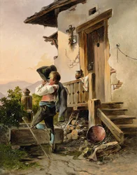 Hvile og forfriskninger ved fontenen
