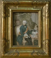 Kong Frederick II av Preussen i sin Hohenzollern-jakke, 1769 (akvarell på elfenben)
