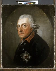 FRIDRICH II av Preussen «Den store», konge av Preussen (1712–1786).