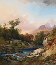 Et fjellandskap med en smie