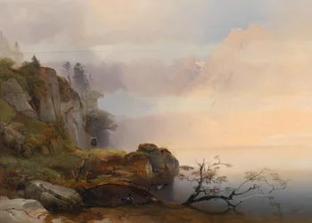 Anton Hansch Høststemning ved innsjøen 1846