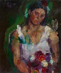 Kunstnerens kone med blomster