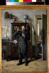 Drunkard lærer - Teacher Drunkard av Anton Eduard Muller (Mueller) (1853-1897)