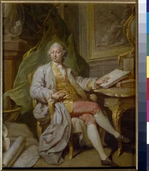Portrett av L Henninger - Maleri av Anton Pavlovich Losenko (1737-1773), olje på lerret (31,5x26 cm), ca. 1760 - (Portrett av L Henninger, Olje på lerret av Anton Pavlovich Losenko