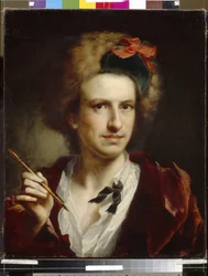 Portrett av gravøren Francesco Bartolozzi (1728-1813). Maleri av Anton Raphael Mengs (1728-1779), olje på lerret. tysk kunst