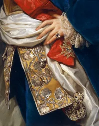 Portrett av Ferdinand IV, av Anton Raphael Mengs, detalj