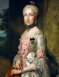 Portrett av Maria Luisa av Bourbon i anledning av hennes forlovelse til å bli gift, av Anton Raphael Mengs, cirka 1764, olje på lerret