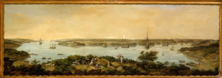 Utsikt over havnen i Mahon, Menorca