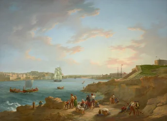 Tilskrevet Anton Schranz (1769–1839) – Malta havn – RCIN 406555 – Kongelig samling (restaurert)